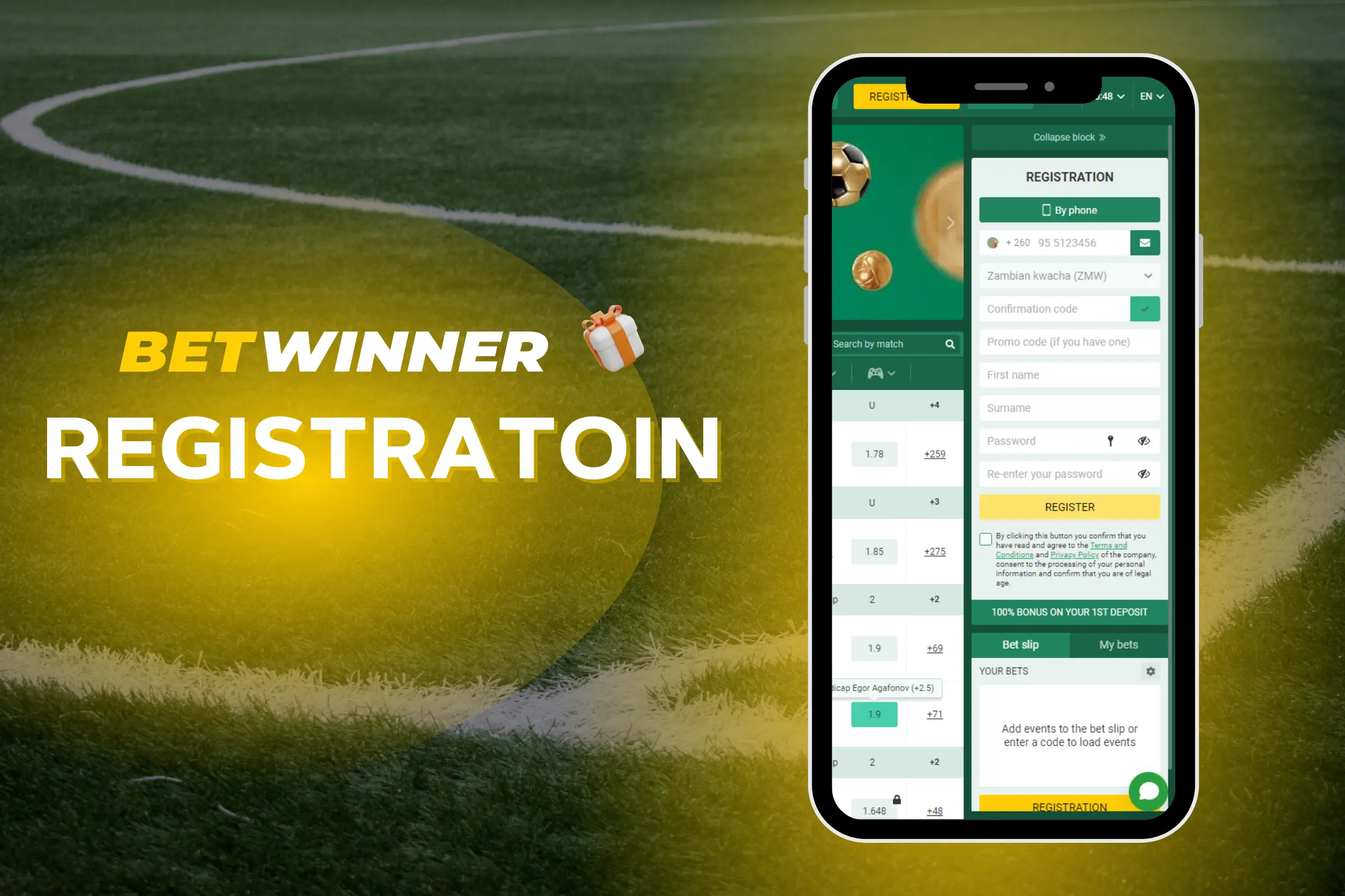 BetWinner নিবন্ধন